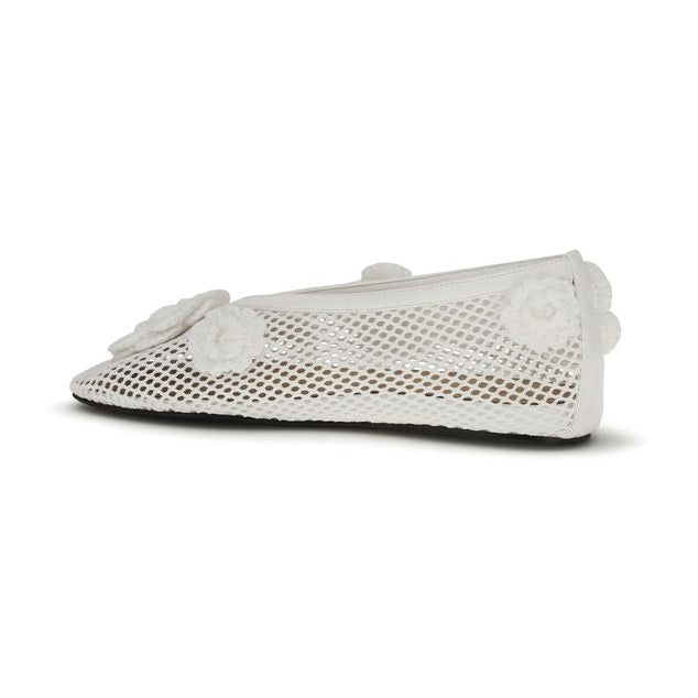 Ganni White Polyethylene Ballet Flats
