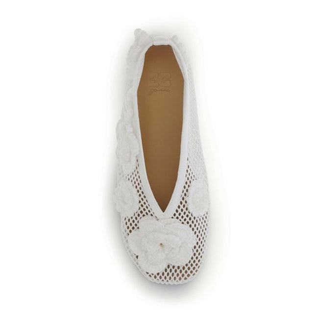 Ganni White Polyethylene Ballet Flats