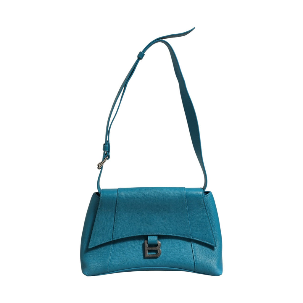 Balenciaga Calfskin S Downtown Blue Shoulder Bag