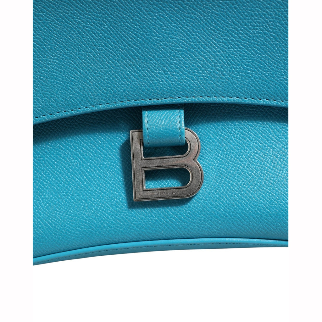 Balenciaga Calfskin S Downtown Blue Shoulder Bag