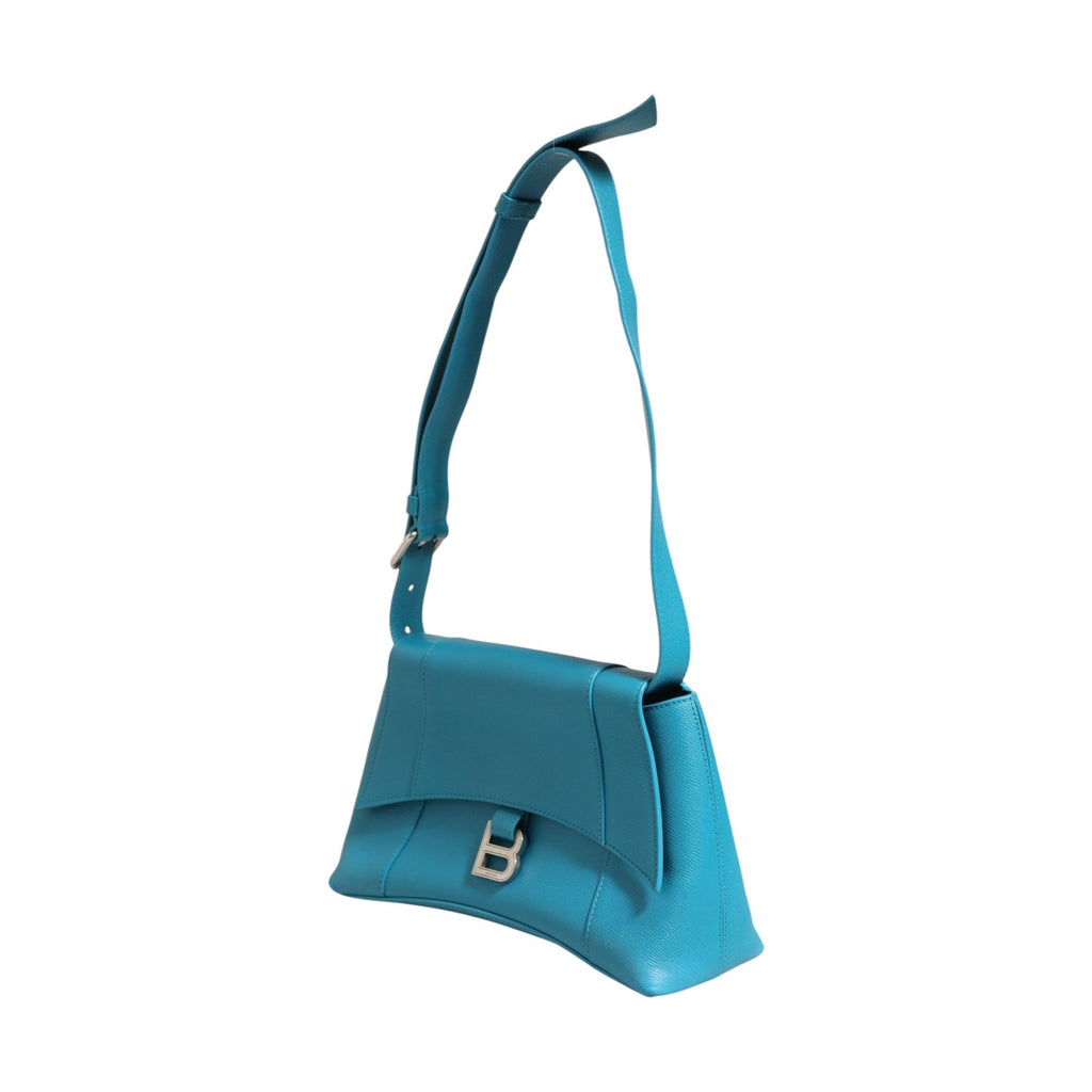 Balenciaga Calfskin S Downtown Blue Shoulder Bag