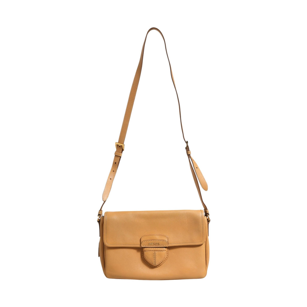 Prada Sidonie Beige Pebble Leather shoulder bag