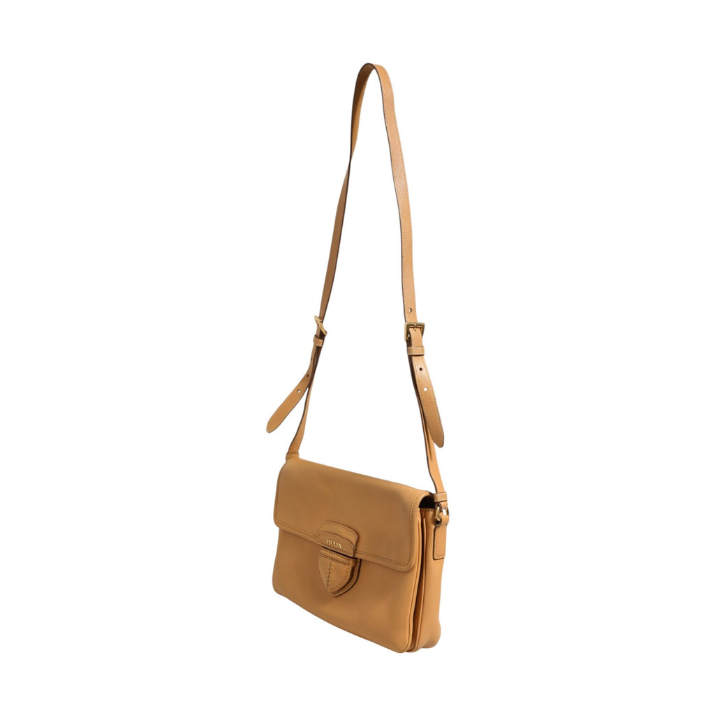 Prada Sidonie Beige Pebble Leather shoulder bag