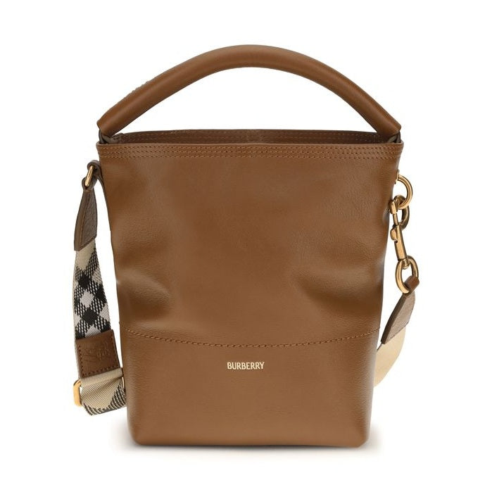 Burberry Brown Calf Leather Bos Taurus Backet Bag