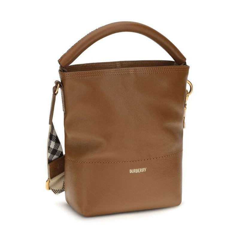 Burberry Brown Calf Leather Bos Taurus Backet Bag