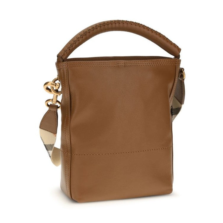 Burberry Brown Calf Leather Bos Taurus Backet Bag
