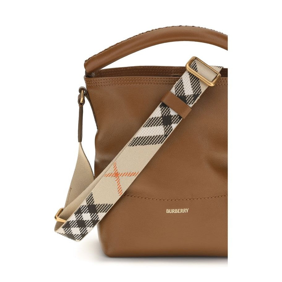 Burberry Brown Calf Leather Bos Taurus Backet Bag