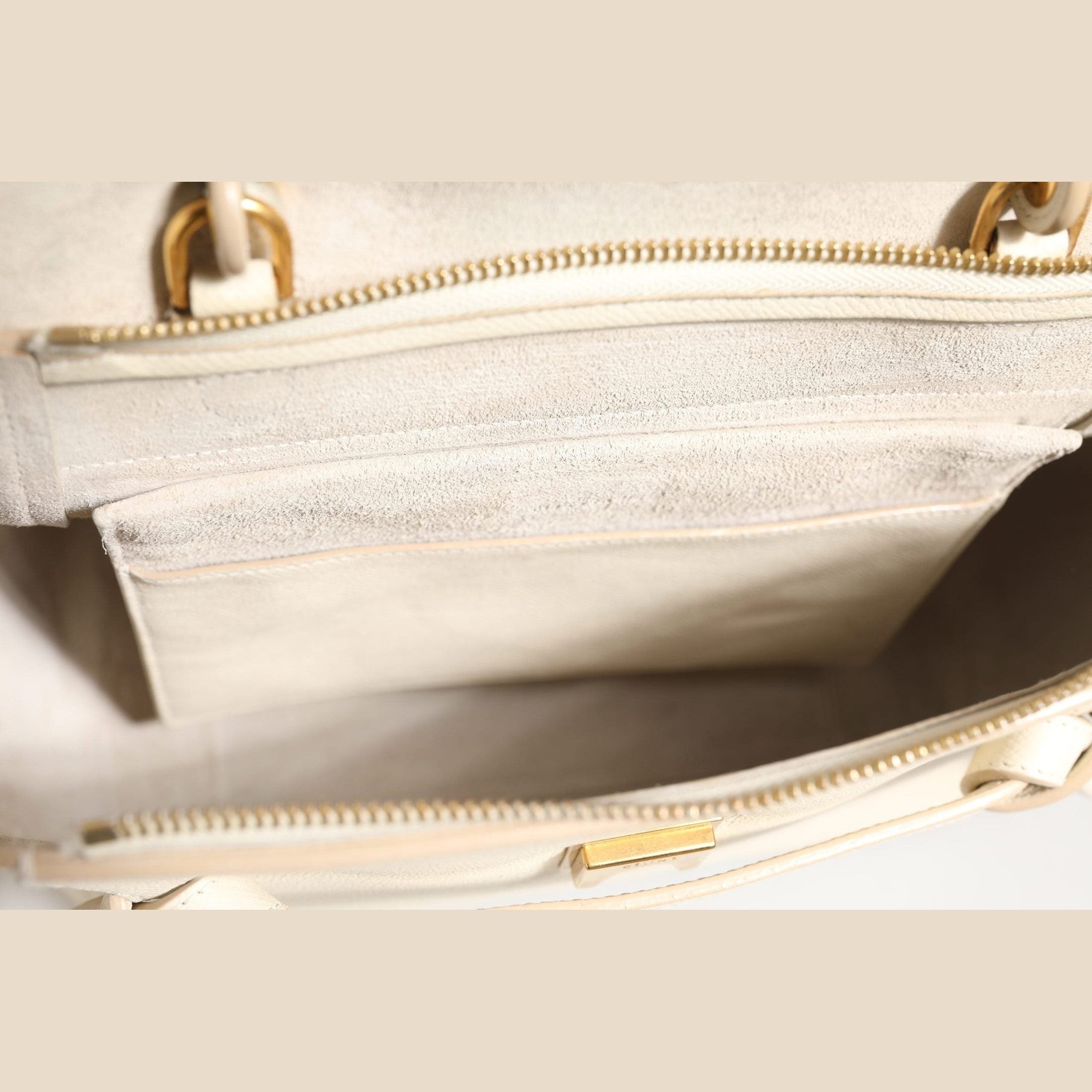 Celine Nano Belt Bag Grained Calfskin Chalk