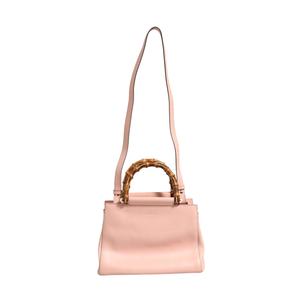 Gucci Pink And White Calfskin Small Nymphaea Top Handle Bag