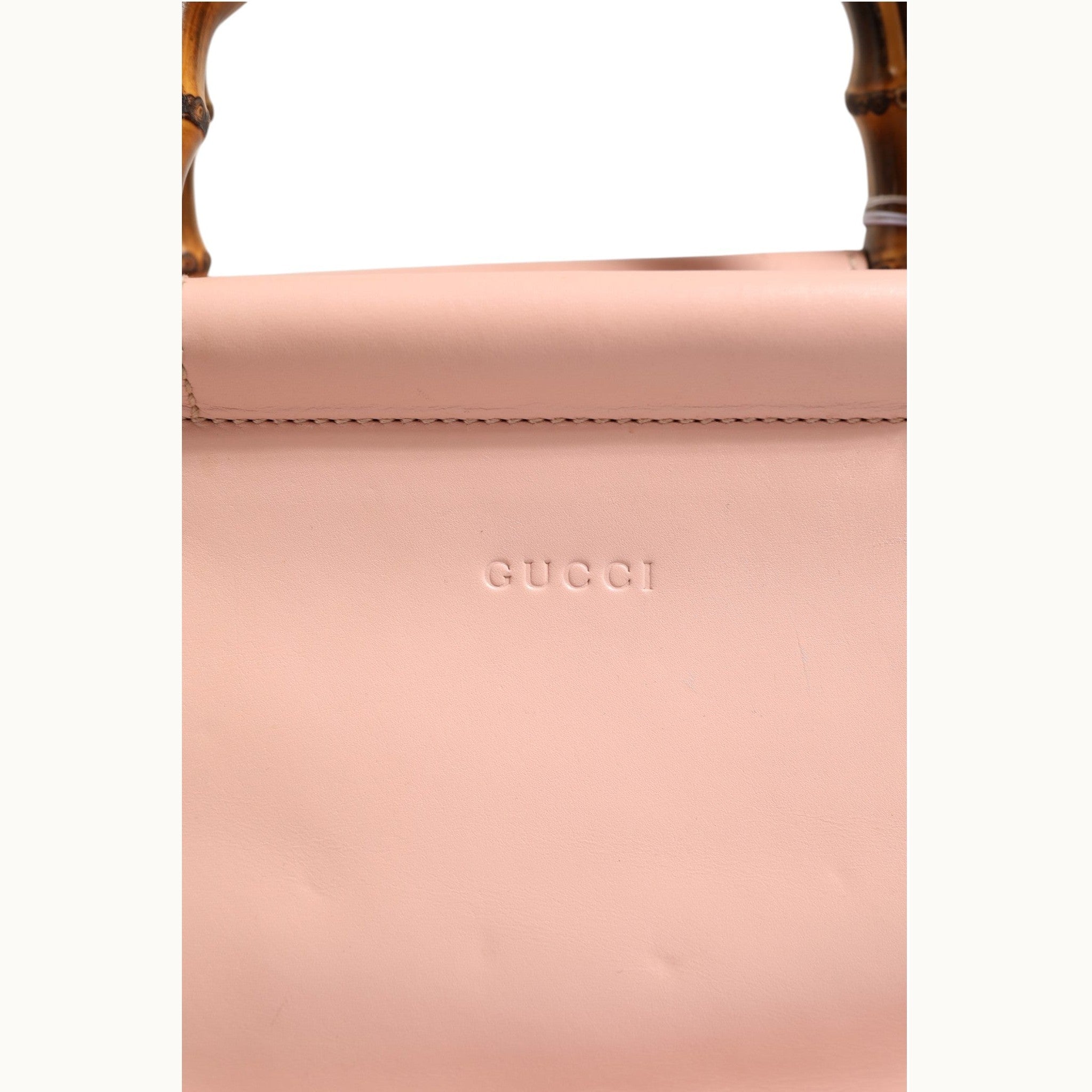 Gucci Pink And White Calfskin Small Nymphaea Top Handle Bag