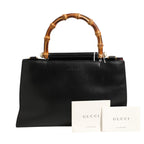 Gucci Nymphaea Bamboo Top Handle Leather Bag