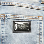 Dolce & Gabbana Blue Washed Mid Waist Straight Men Denim Jeans