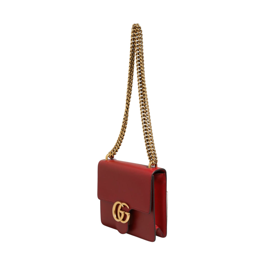 Gucci Marmont small shoulder bag in Rosso Ancora red leather