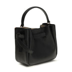 Tory Burch Black Calf Leather Bos Taurus Backet Bag