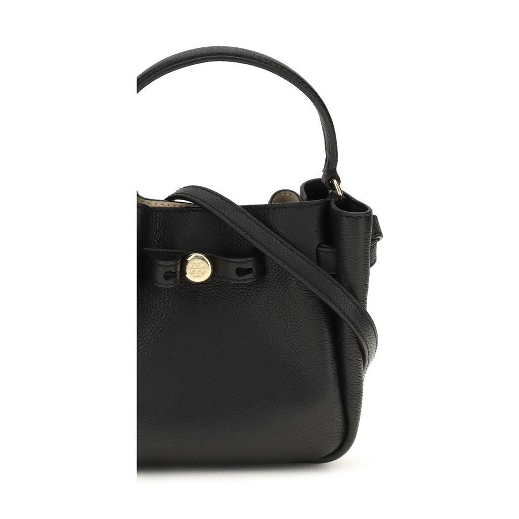 Tory Burch Black Calf Leather Bos Taurus Backet Bag