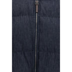 Brunello Cucinelli Blue Cotton Shell Jacket