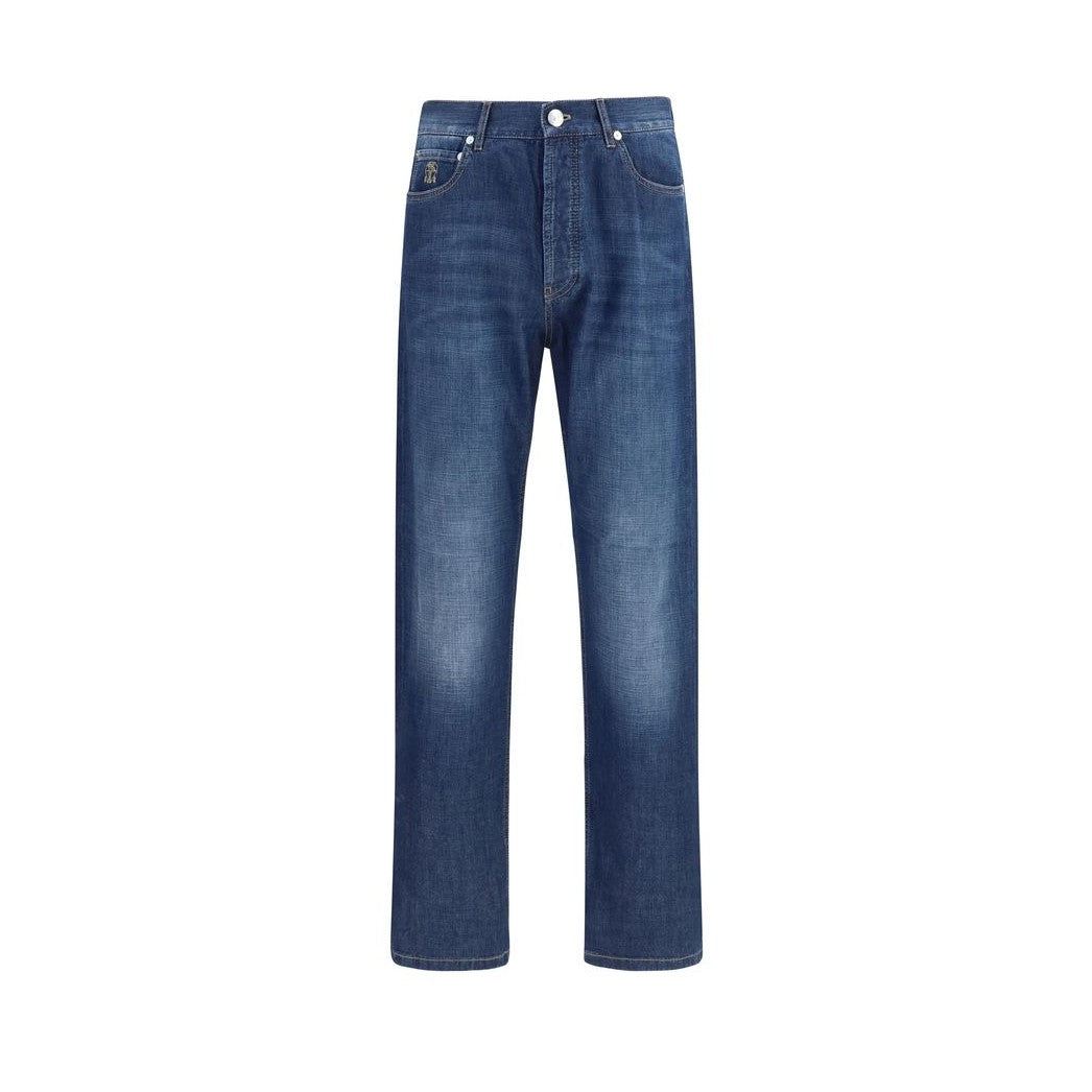 Brunello Cucinelli Blue Cotton Jeans Denim