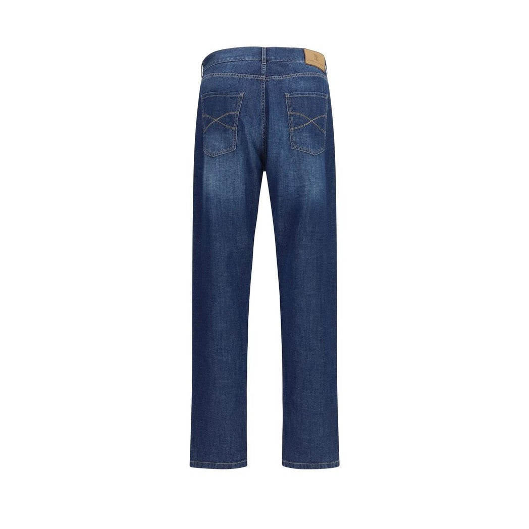 Brunello Cucinelli Blue Cotton Jeans Denim