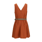Brunello Cucinelli Orange Cotton Casual Dress