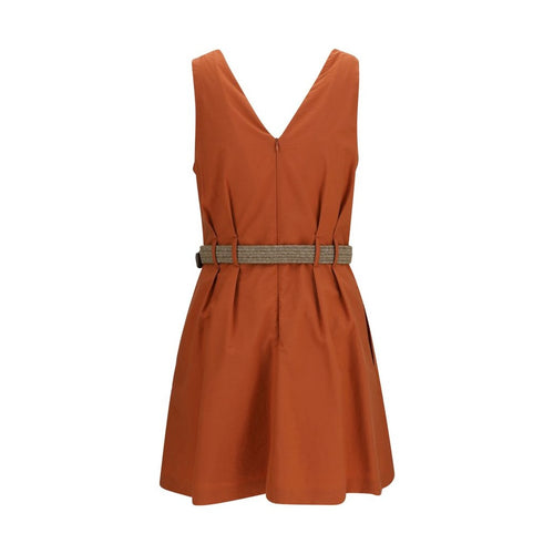 Brunello Cucinelli Orange Cotton Casual Dress