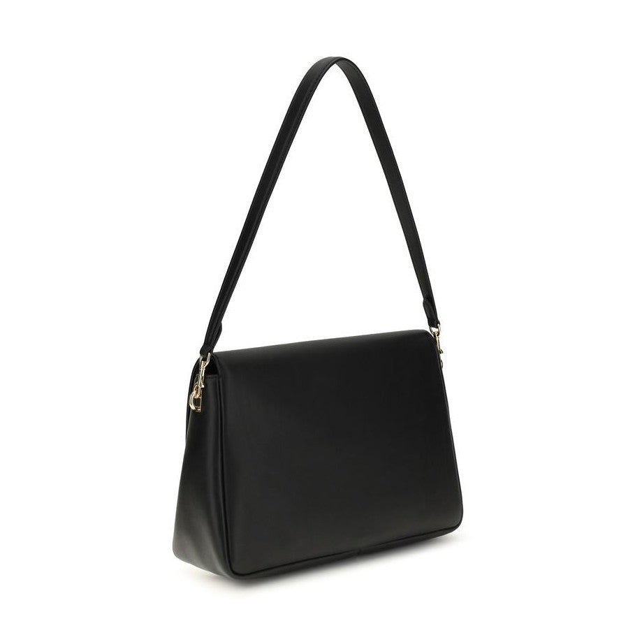 Tory Burch Black Calf Leather Bos Taurus Shoulder Bag