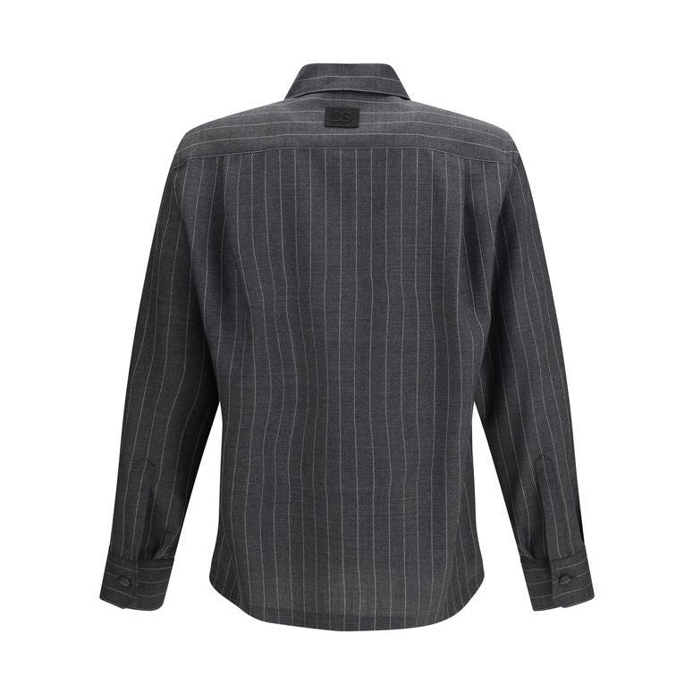 Dolce & Gabbana Gray Wool Oves Aries Dress Shirt