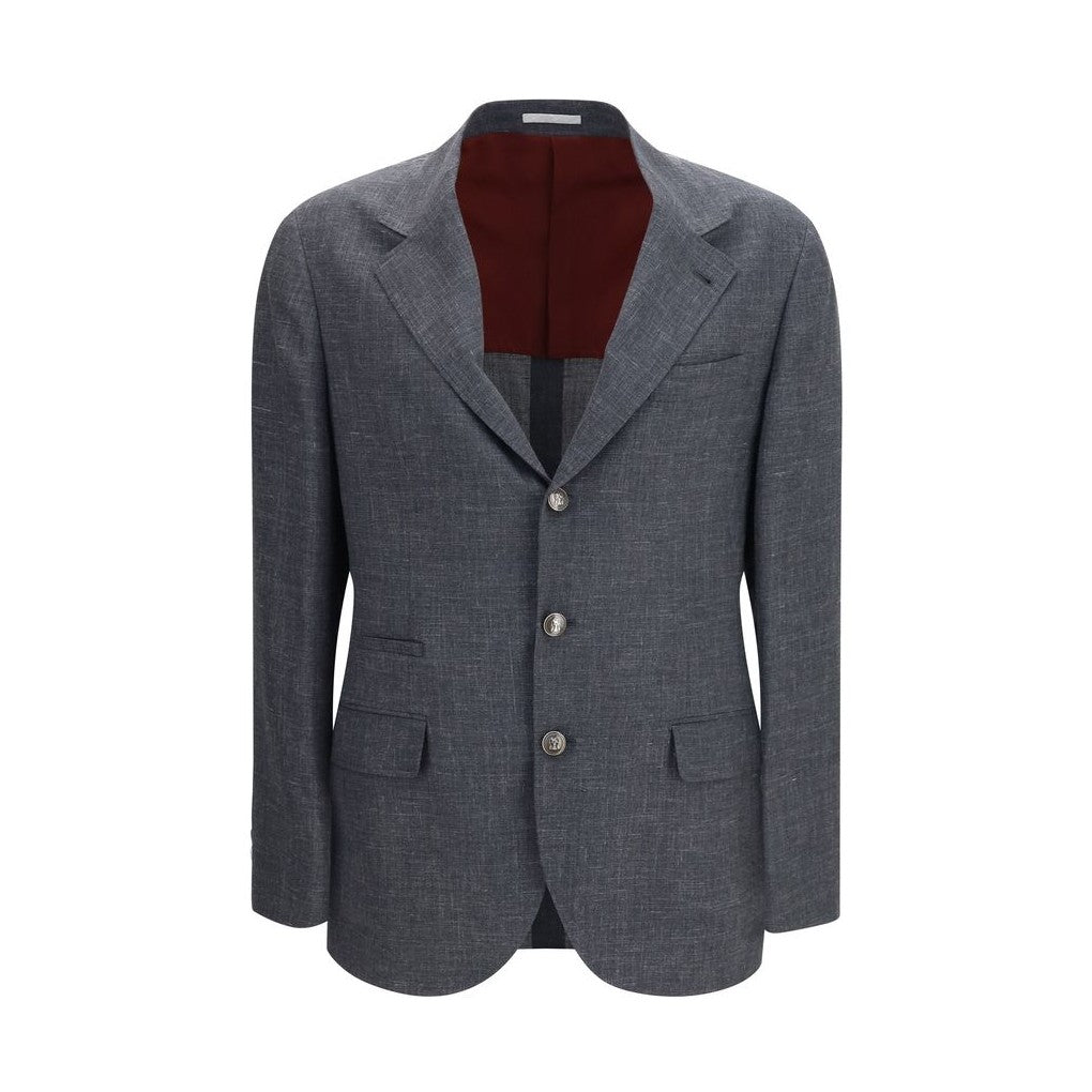 Brunello Cucinelli Gray Wool Oves Aries Blazer