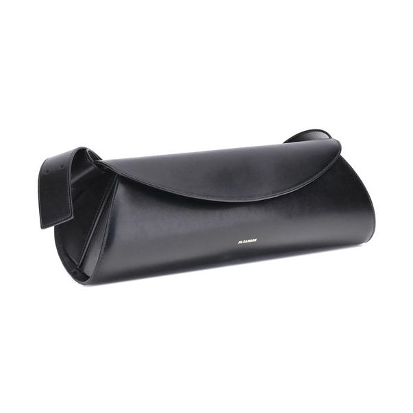 Jil Sander Black Calf Leather Bos Taurus Shoulder Bag