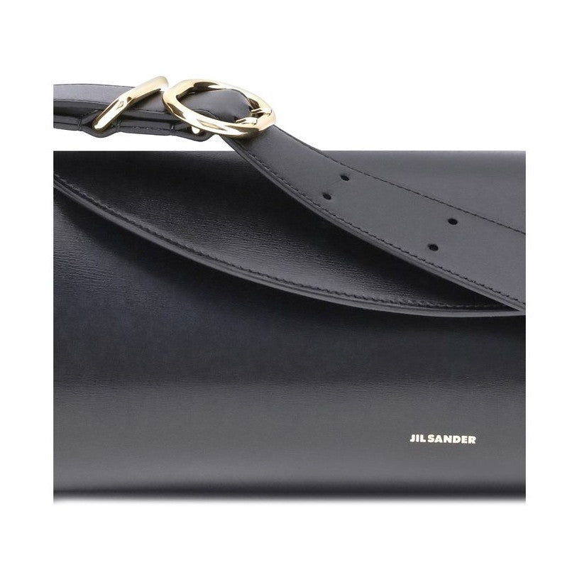 Jil Sander Black Calf Leather Bos Taurus Shoulder Bag