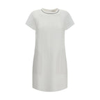 Brunello Cucinelli White Viscose Casual Dress