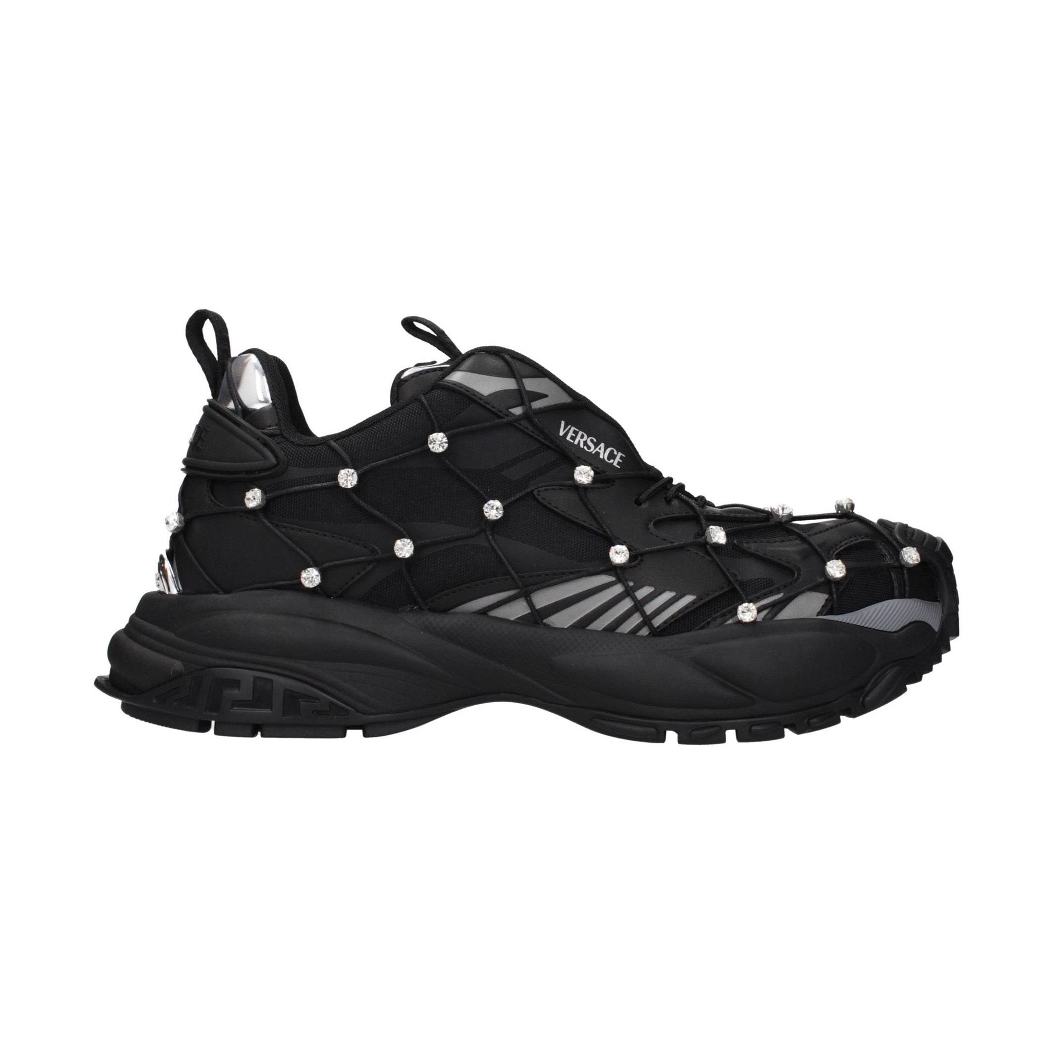 Versace Black Fabric Sneakers