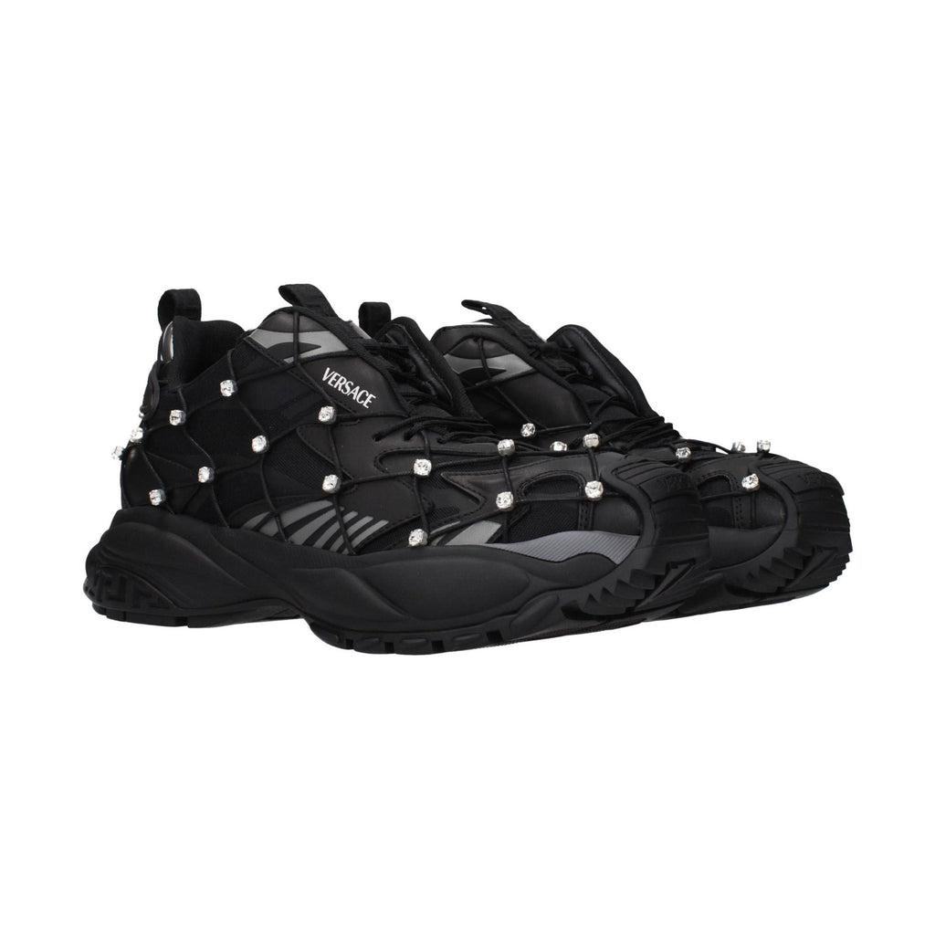 Versace Black Fabric Sneakers