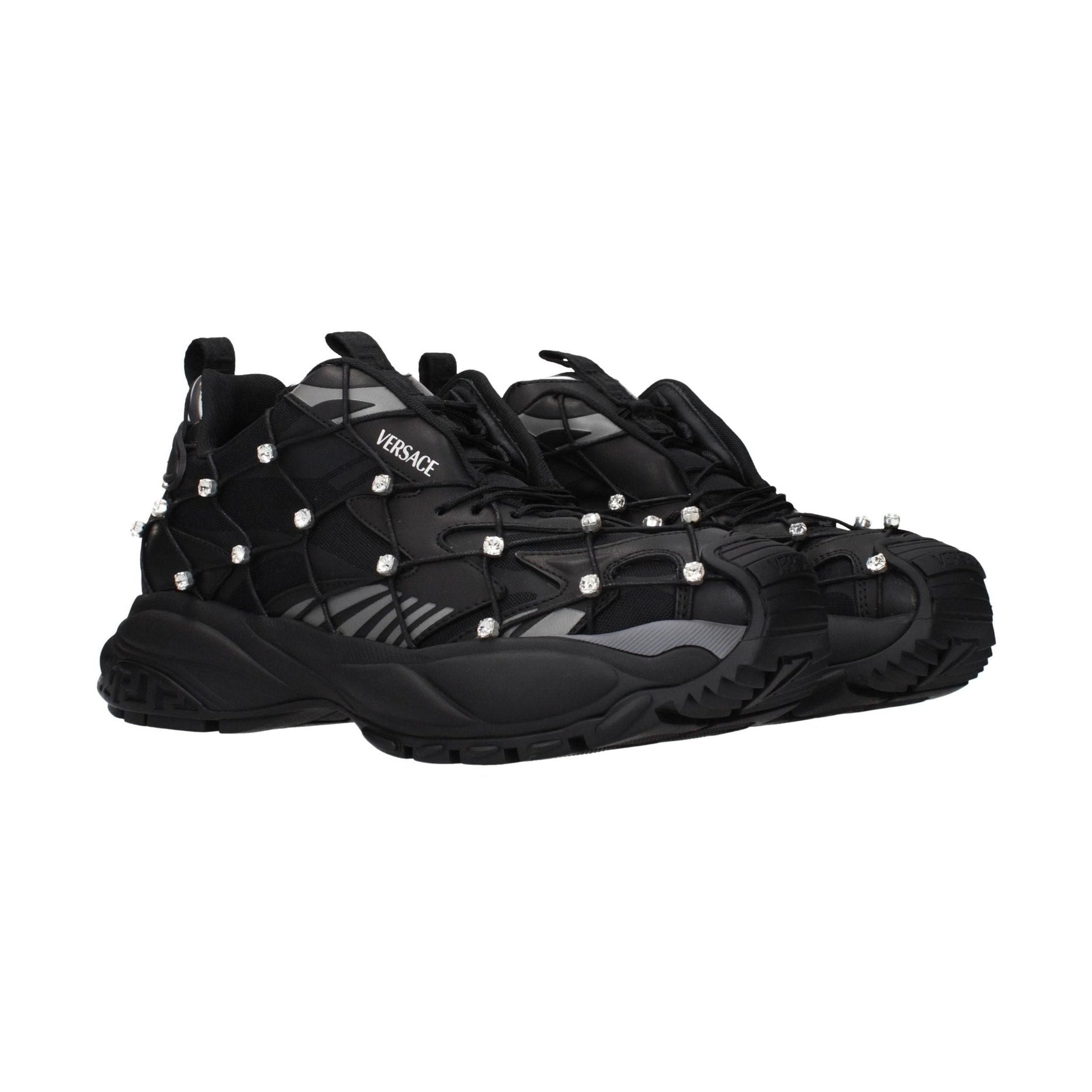 Versace Black Fabric Sneakers