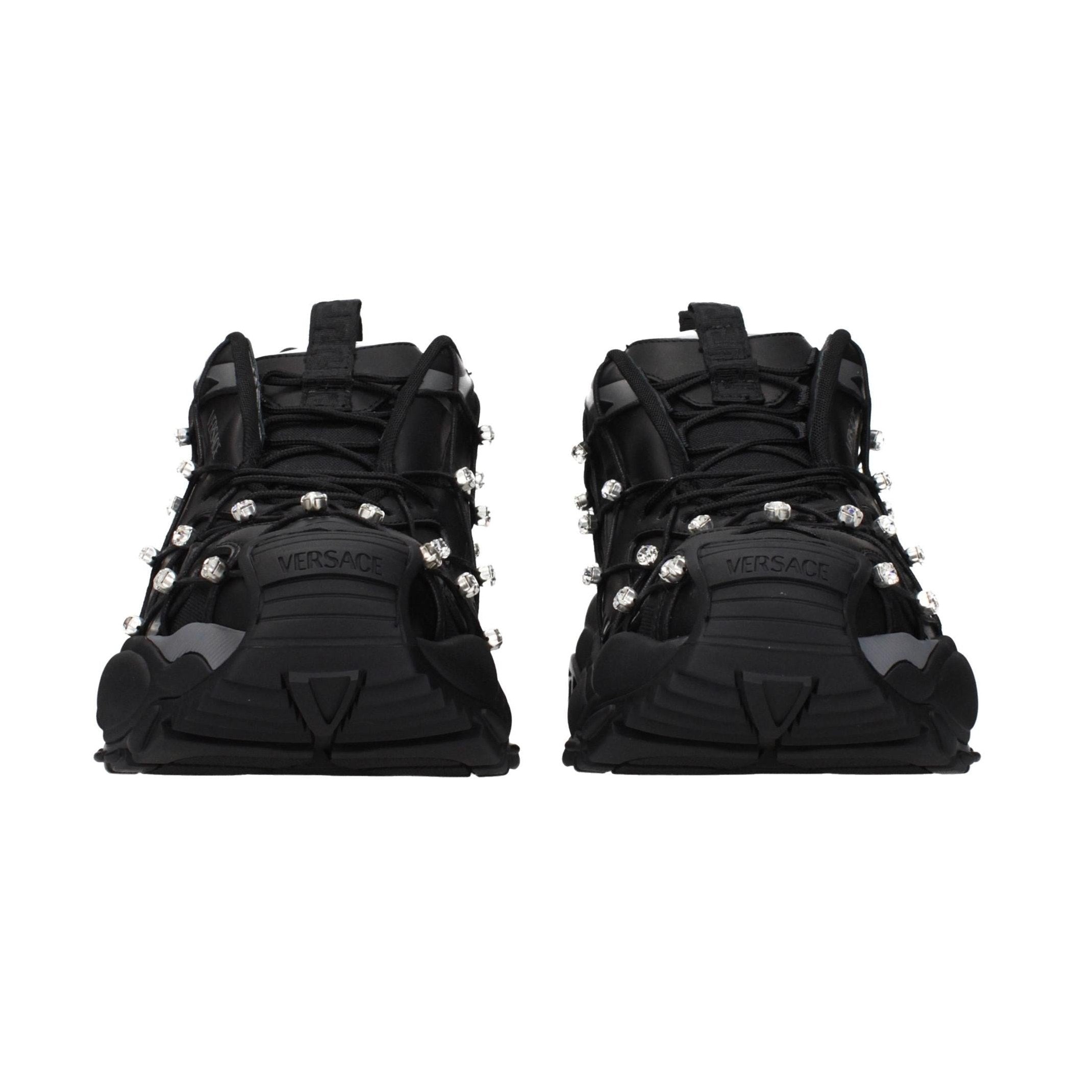 Versace Black Fabric Sneakers