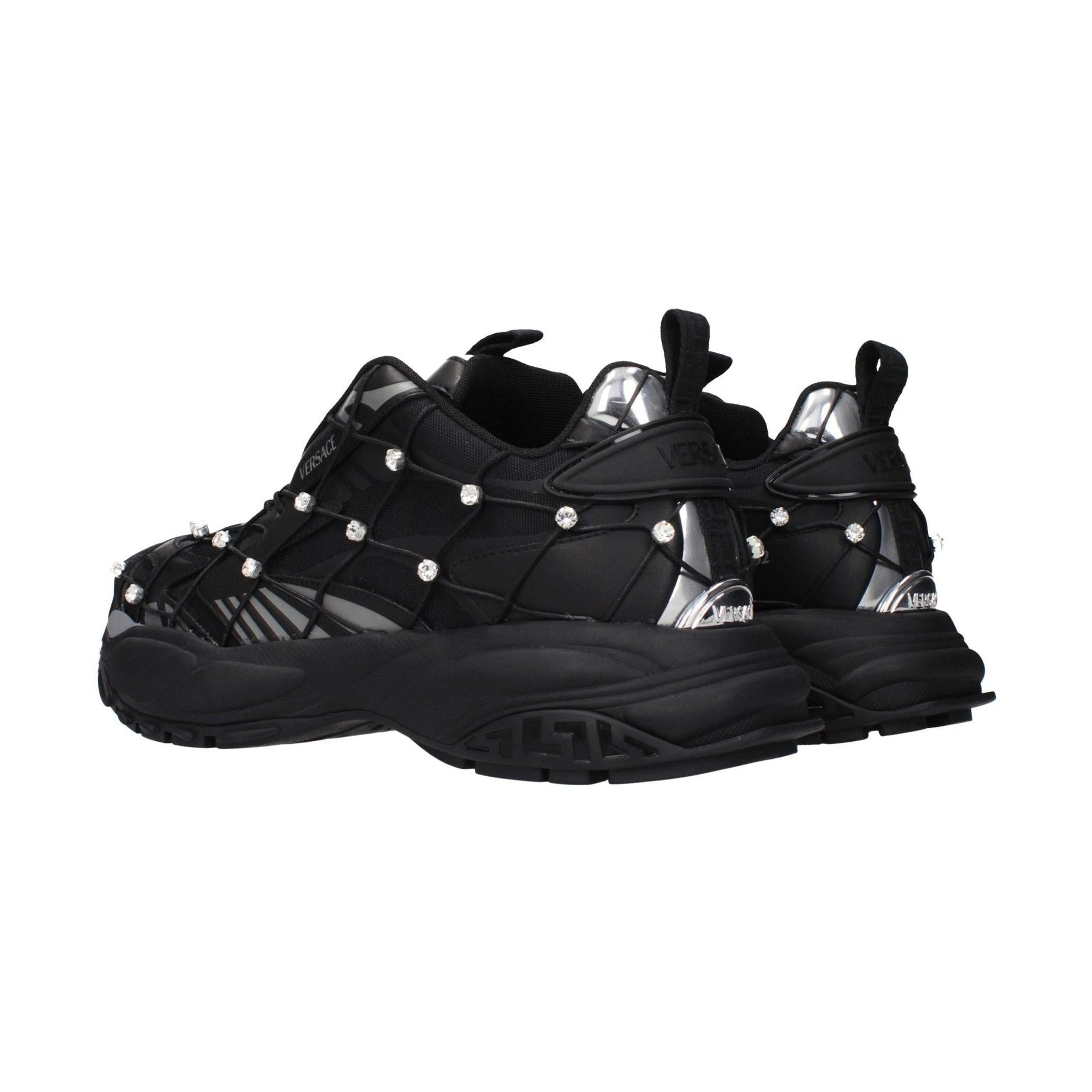 Versace Black Fabric Sneakers