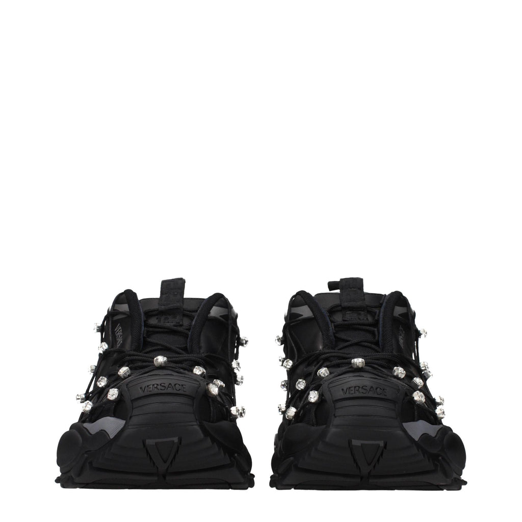 Versace Black Fabric Chunky Sneakers