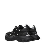 Versace Black Fabric Chunky Sneakers