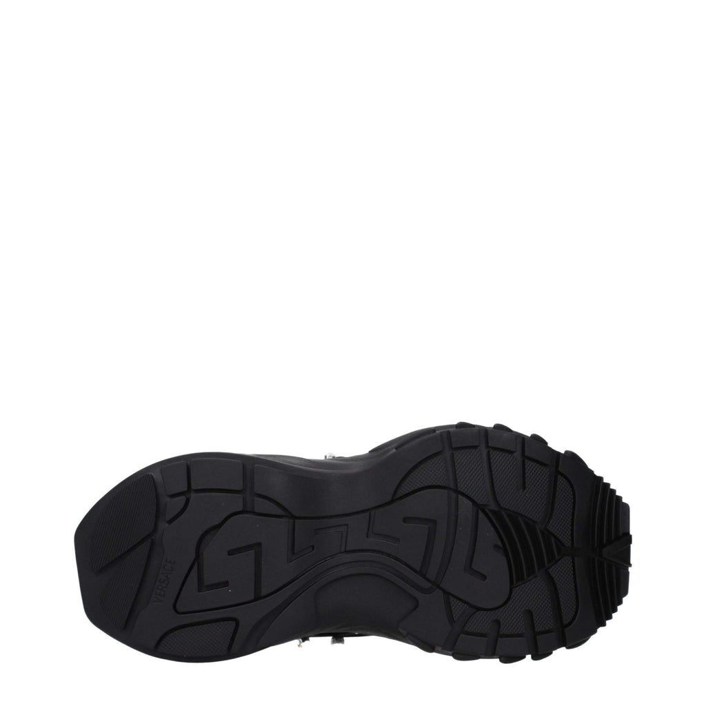 Versace Black Fabric Chunky Sneakers