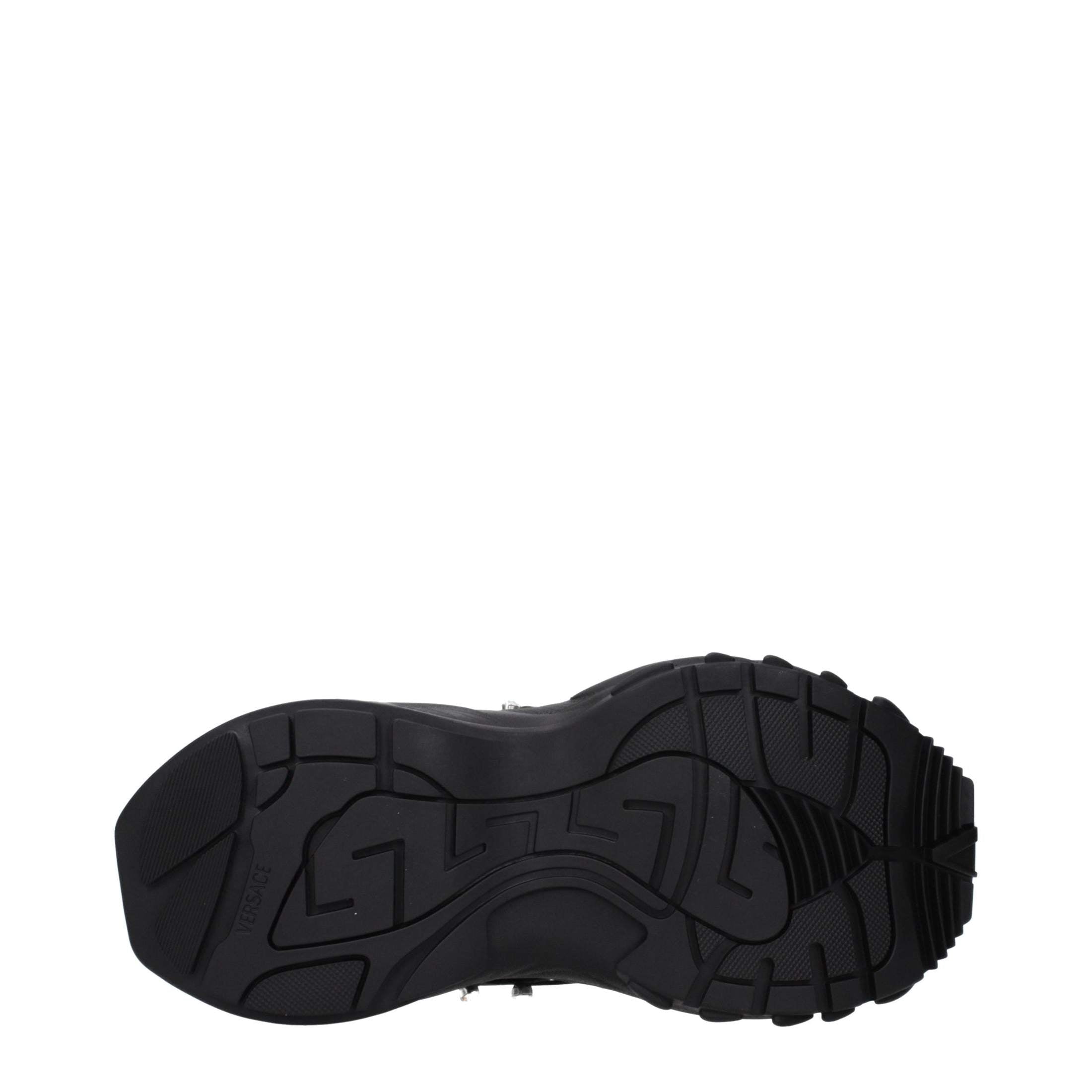 Versace Black Fabric Chunky Sneakers