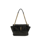Saint Laurent Black Calf Leather Bos Taurus Shoulder Bag