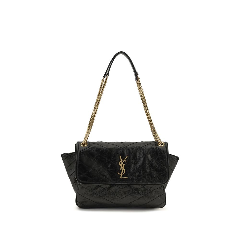 Saint Laurent Black Calf Leather Bos Taurus Shoulder Bag