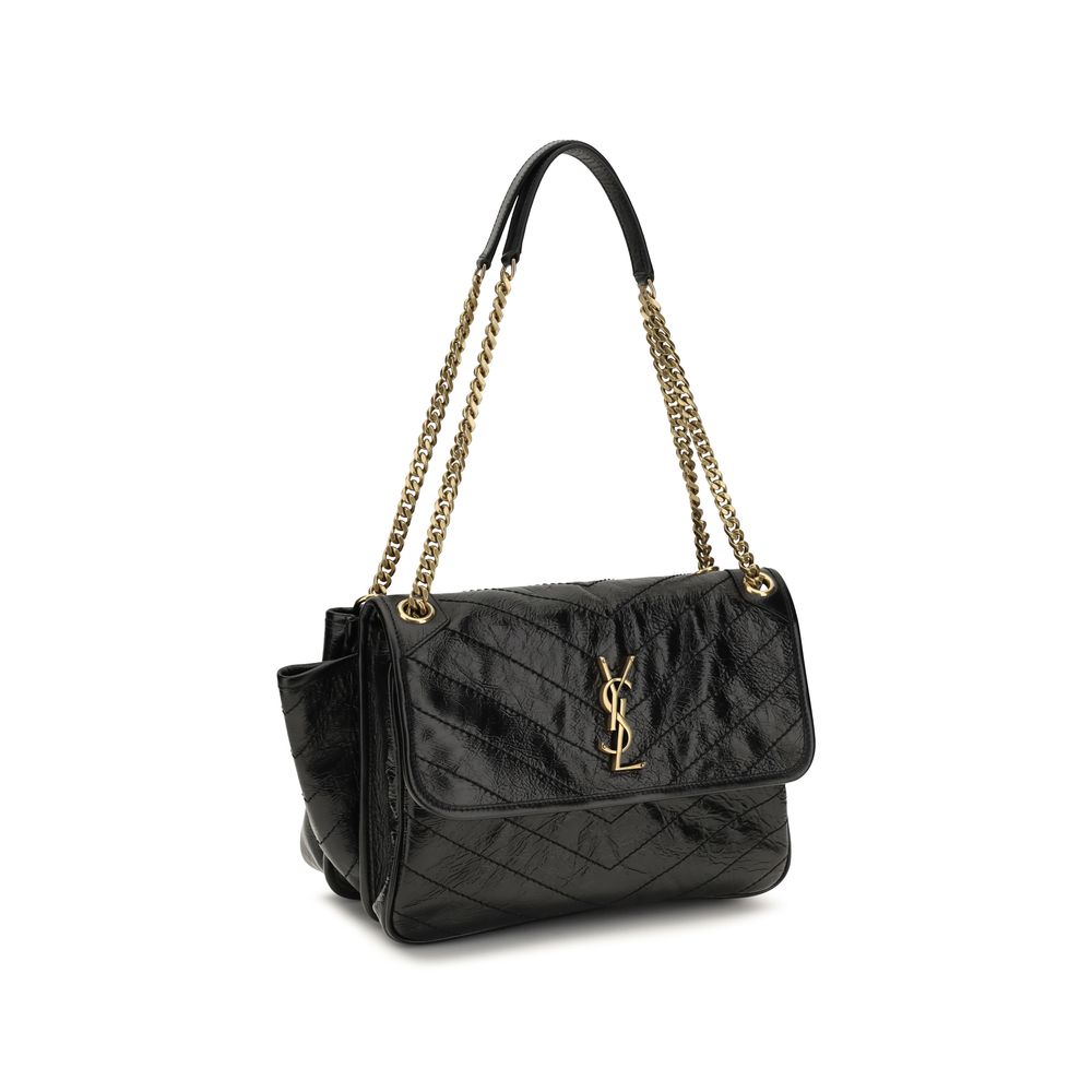 Saint Laurent Black Calf Leather Bos Taurus Shoulder Bag