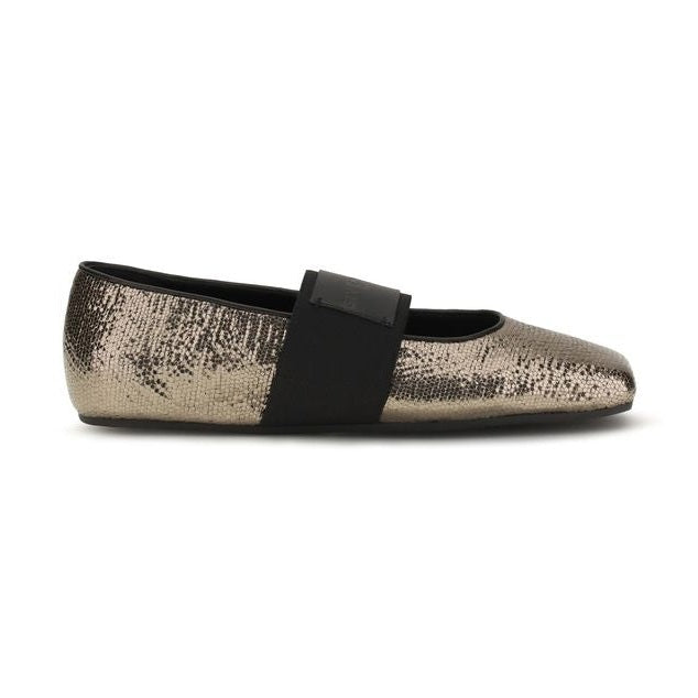 Givenchy Gold Calf Leather Bos Taurus Ballet Flats