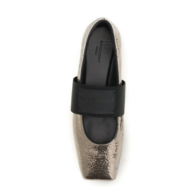 Givenchy Gold Calf Leather Bos Taurus Ballet Flats