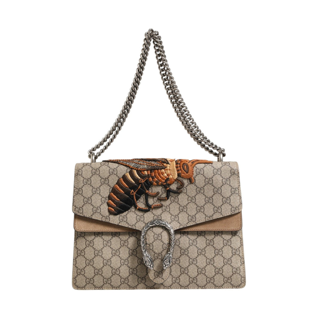 Gucci Supreme Monogram Bee Embroidered Shoulder Bag