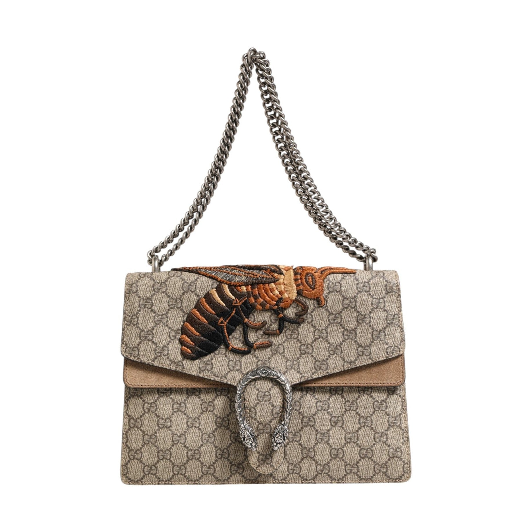 Gucci Supreme Monogram Bee Embroidered Shoulder Bag