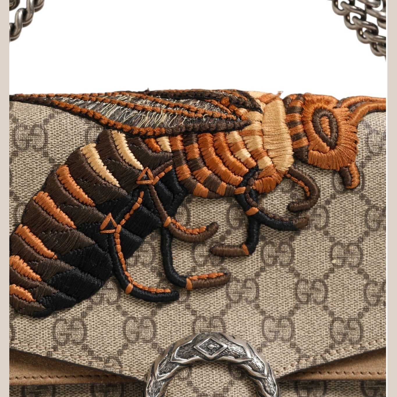 Gucci Supreme Monogram Bee Embroidered Shoulder Bag