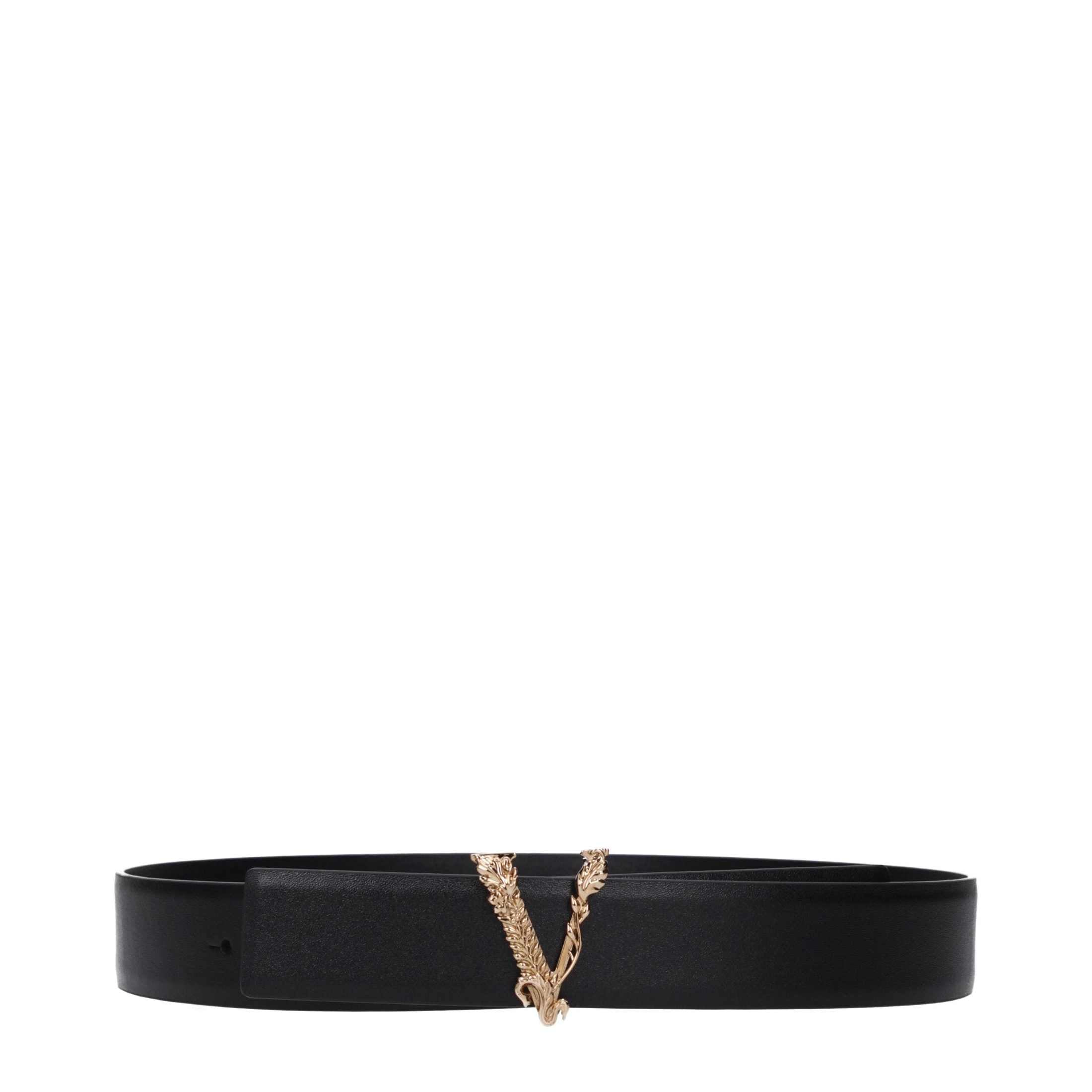 Versace Black Leather Regular Belt