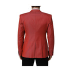Dolce & Gabbana Red Wool Single Breasted Men Blazer Jacket
