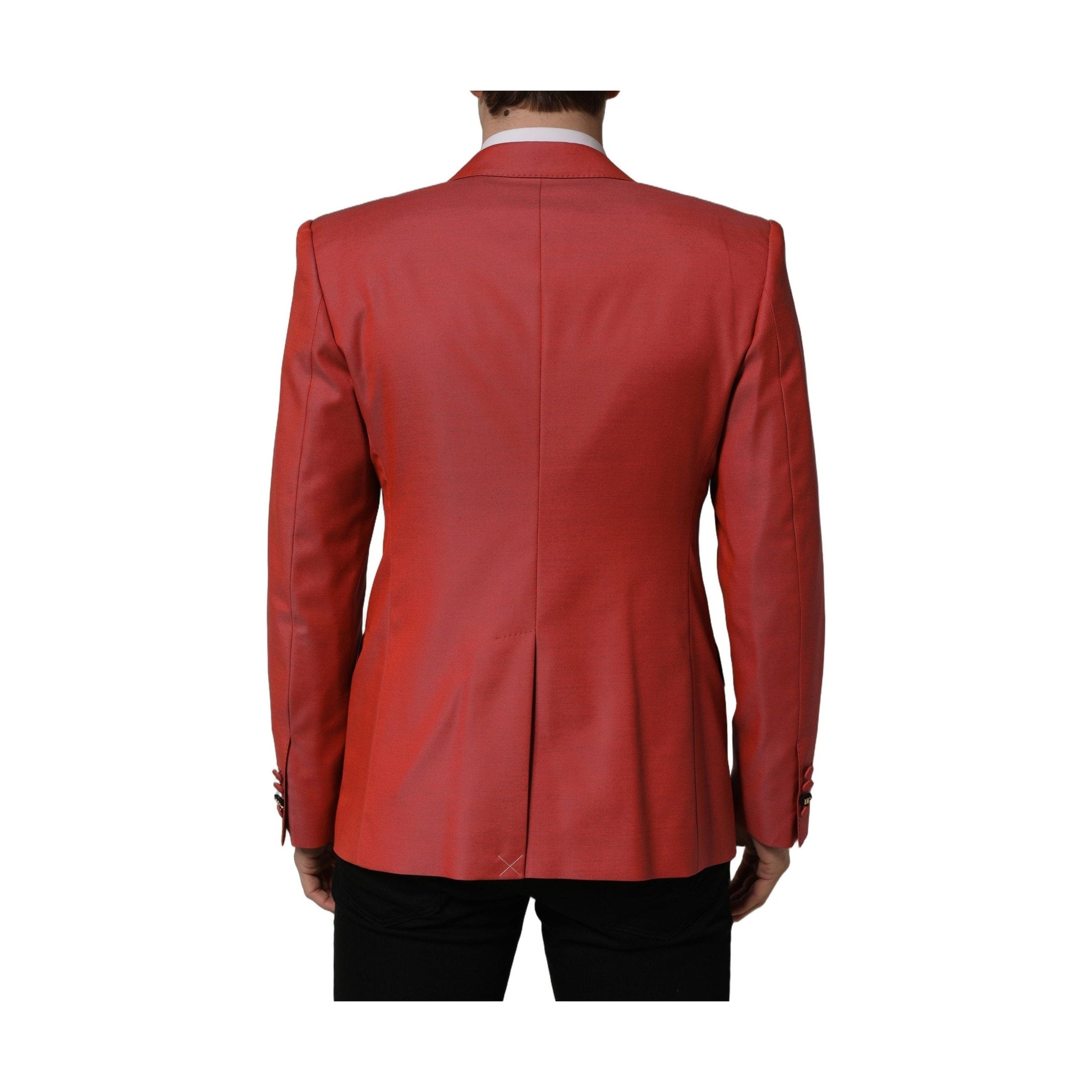 Dolce & Gabbana Red Wool Single Breasted Men Blazer Jacket